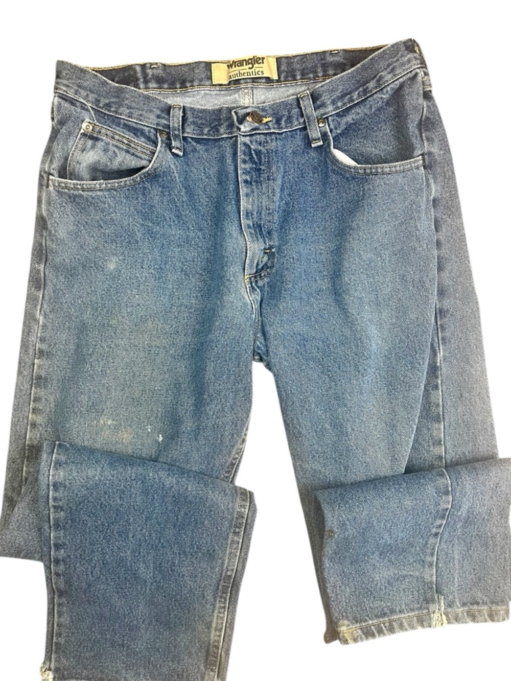 Wrangler Authentics Jeans Mens 34x32 Blue Straight Fit Classic Denim